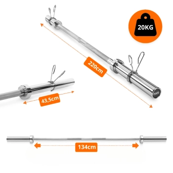 GRYF OLIMPIJSKI Z ŁOŻYSKAMI SZTANGA DO ĆWICZEŃ 220CM 50MM